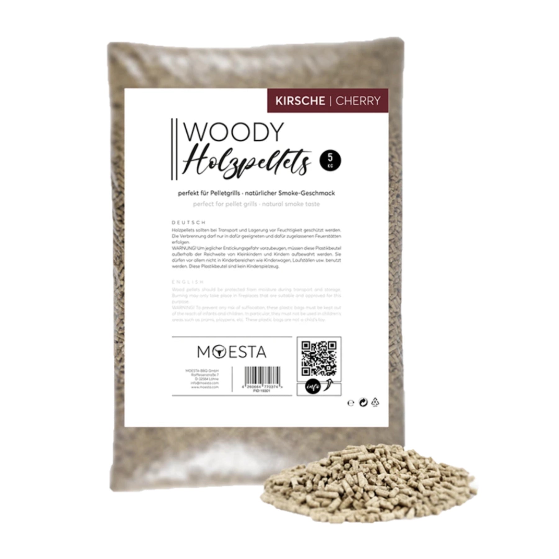 Moesta pellets de madera, cereza, 5kg