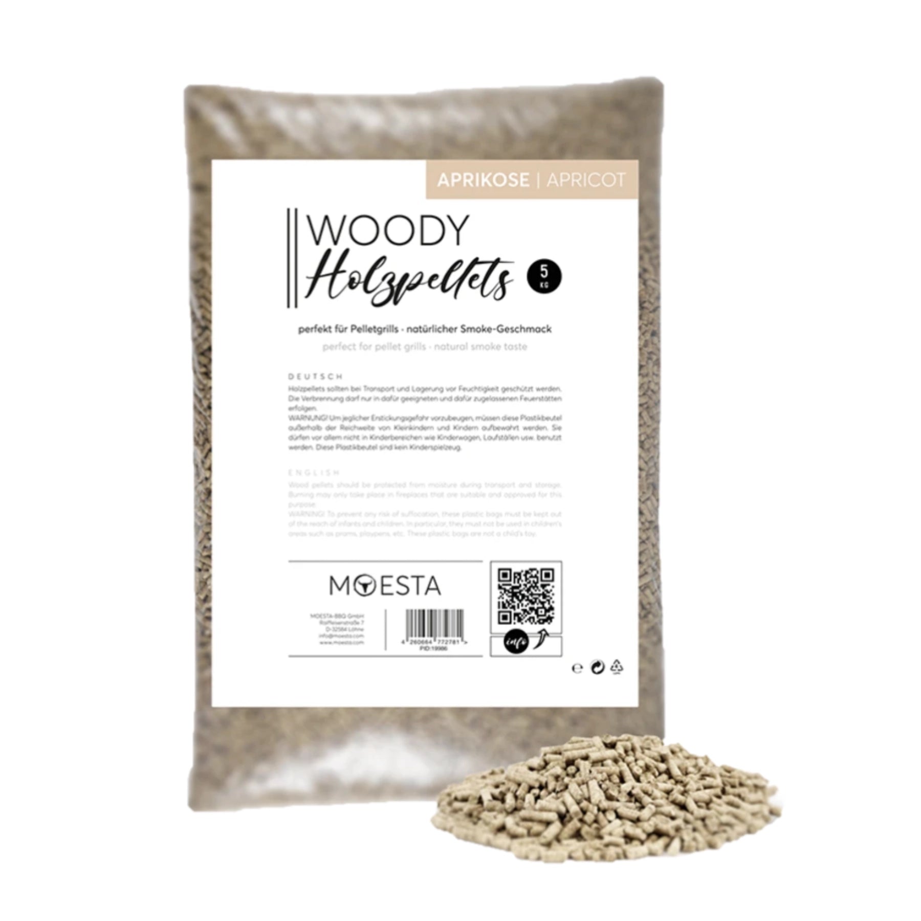Moesta wood pellets, apricot 5kg