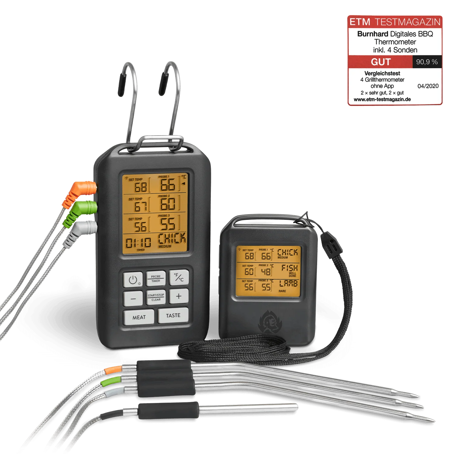 Burnhard Grillthermometer mit 4 Sonden