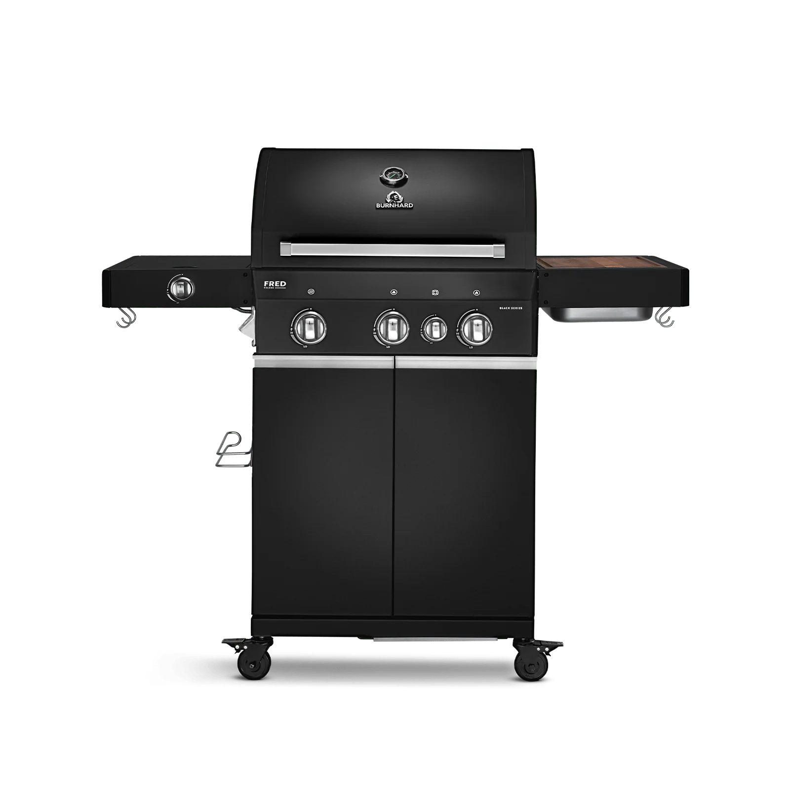 Burnhard FRED Deluxe Gasgrill 3-Brenner Black Edition mit Edelstahlrost (Series 3)