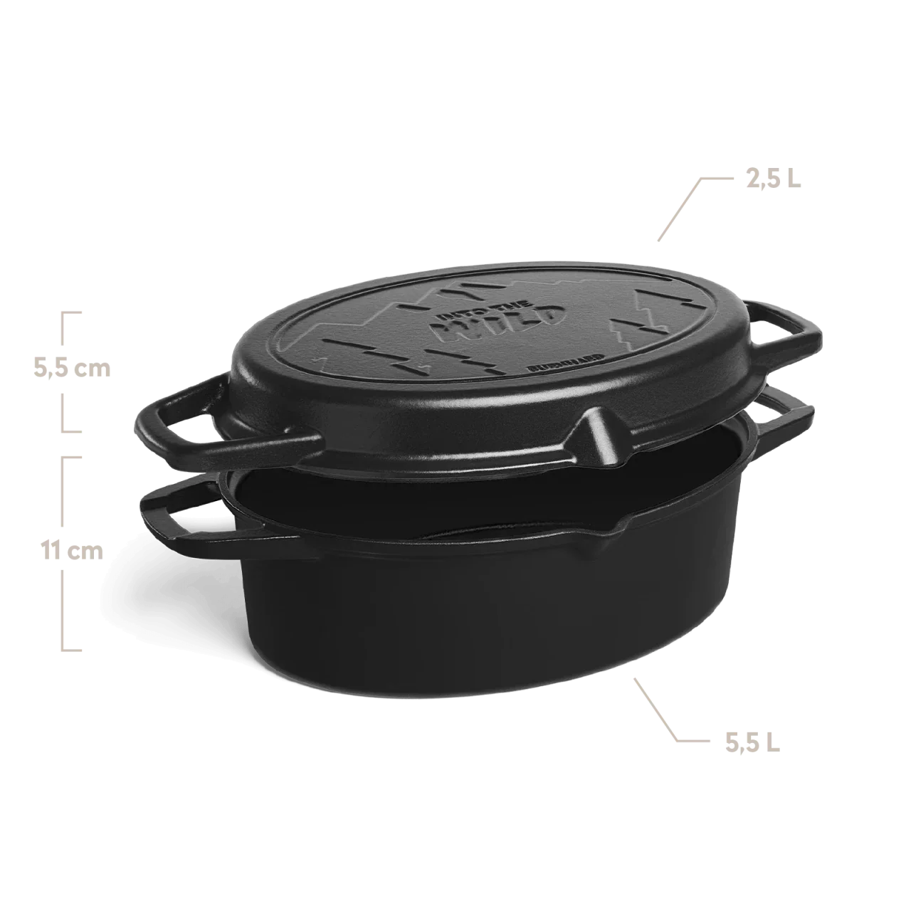 Burnhard Gusseisenbräter mit Frittierkorb