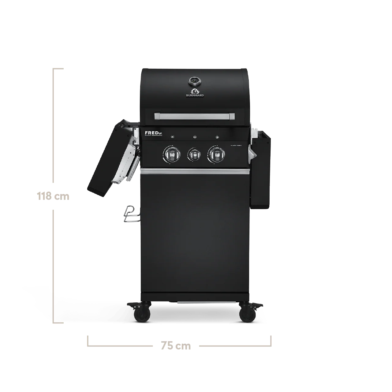 Burnhard FRED Jr. Deluxe Gasgrill 2-Brenner Back Edition mit Gusseisenrost (Series 3)