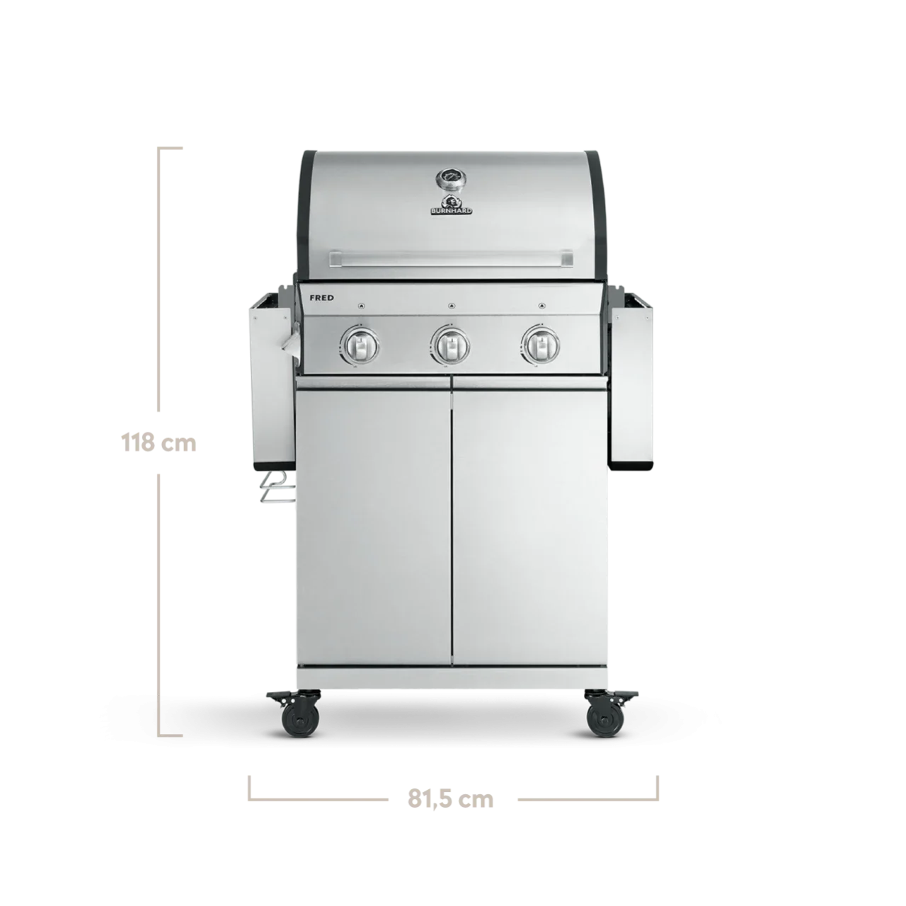 Burnhard FRED Basic Gasgrill 3-Brenner mit Gusseisenrost