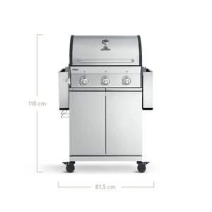 Burnhard FRED Basic Gasgrill 3-Brenner mit Gusseisenrost