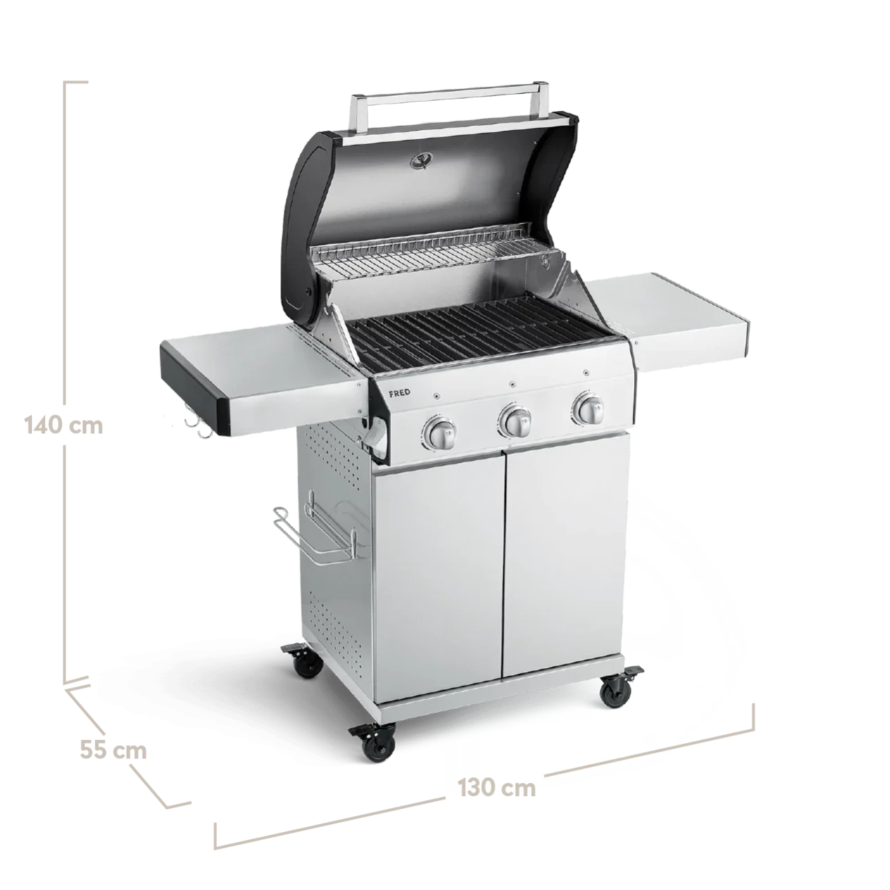 Burnhard FRED Basic Gasgrill 3-Brenner mit Edelstahlrost