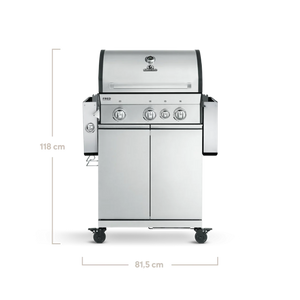 Burnhard FRED Deluxe Gasgrill 3-Brenner Edelstahl mit Edelstahlrost (Series 3)