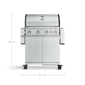 Burnhard Big FRED Deluxe Gasgrill 4-Brenner Edelstahl mit Gusseisenrost (Series 3)