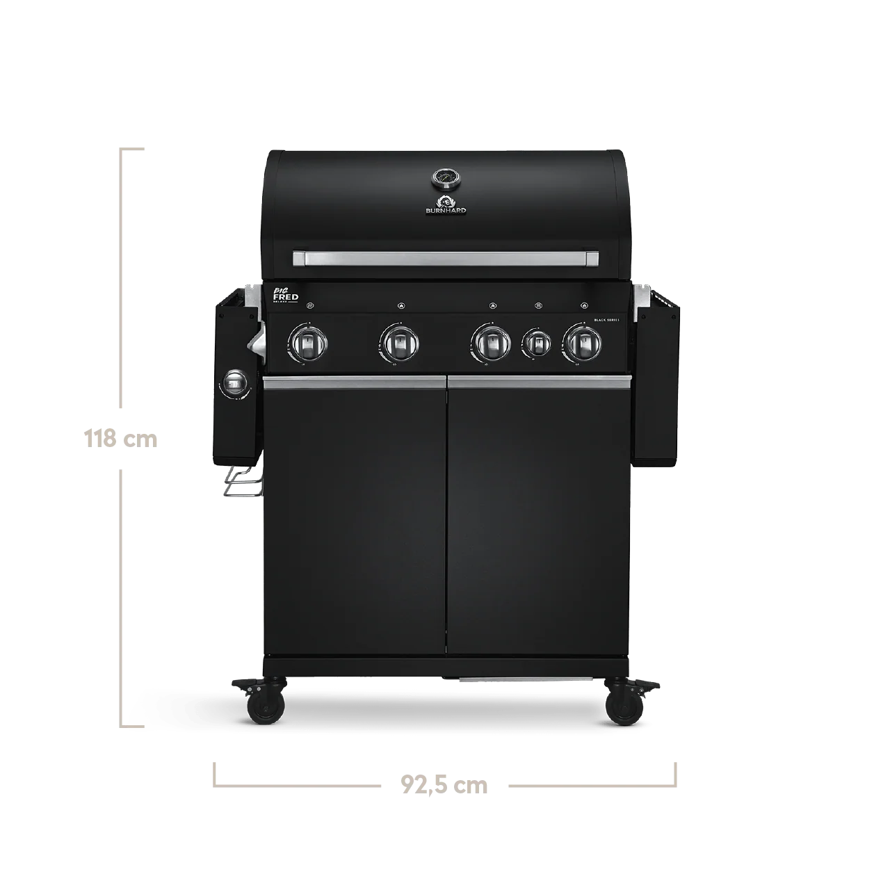 Burnhard Big FRED Deluxe Gasgrill 4-Brenner Black Edition mit Gusseisenrost (Series 3)