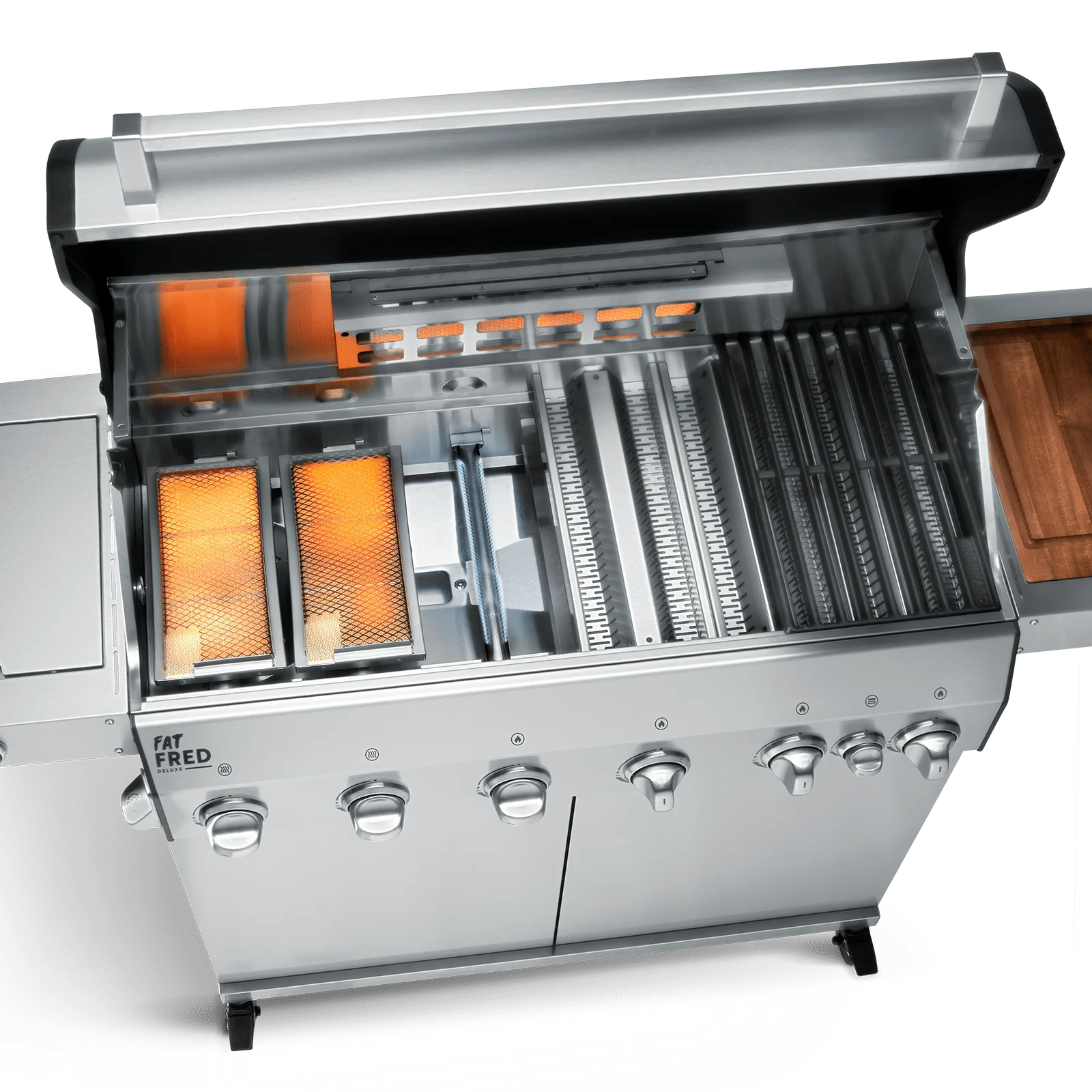 Burnhard Fat FRED Deluxe Gasgrill 6-Brenner Edelstahl mit Edelstahlrost (Series 3)