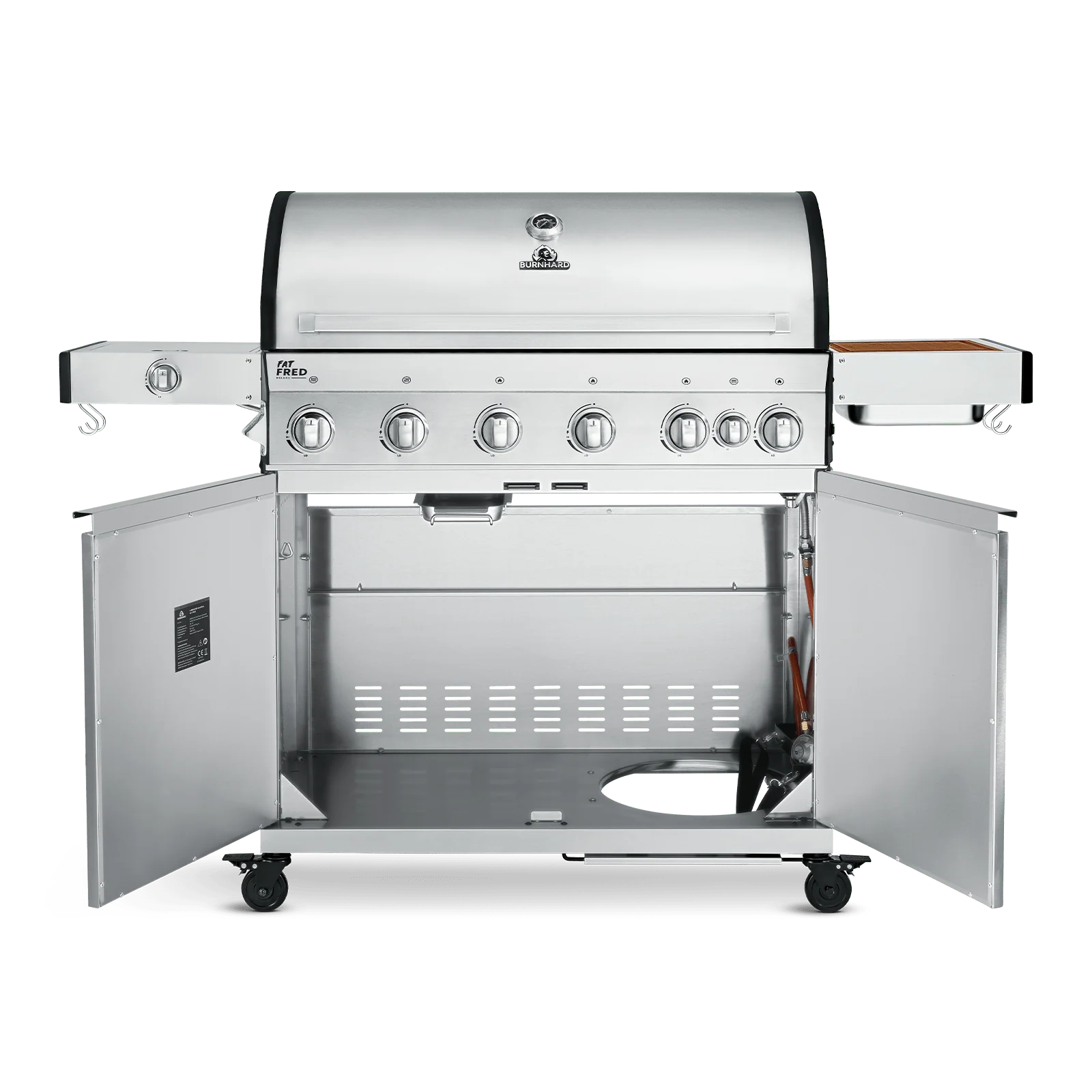 Burnhard Fat FRED Deluxe Gasgrill 6-Brenner Edelstahl mit Edelstahlrost (Series 3)