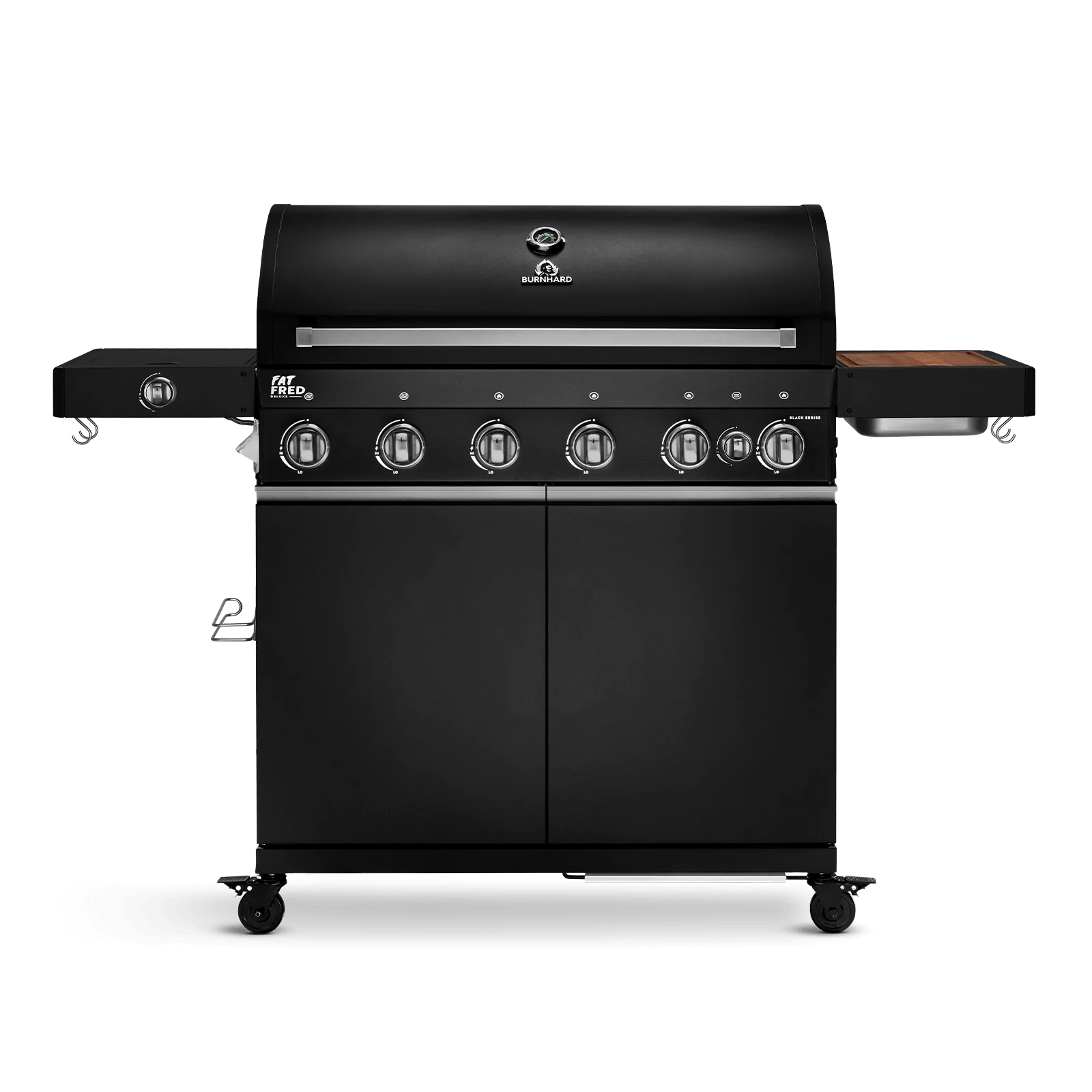Burnhard Fat FRED Deluxe Gasgrill 6-Brenner Black Edition mit Gusseisenrost (Series 3)