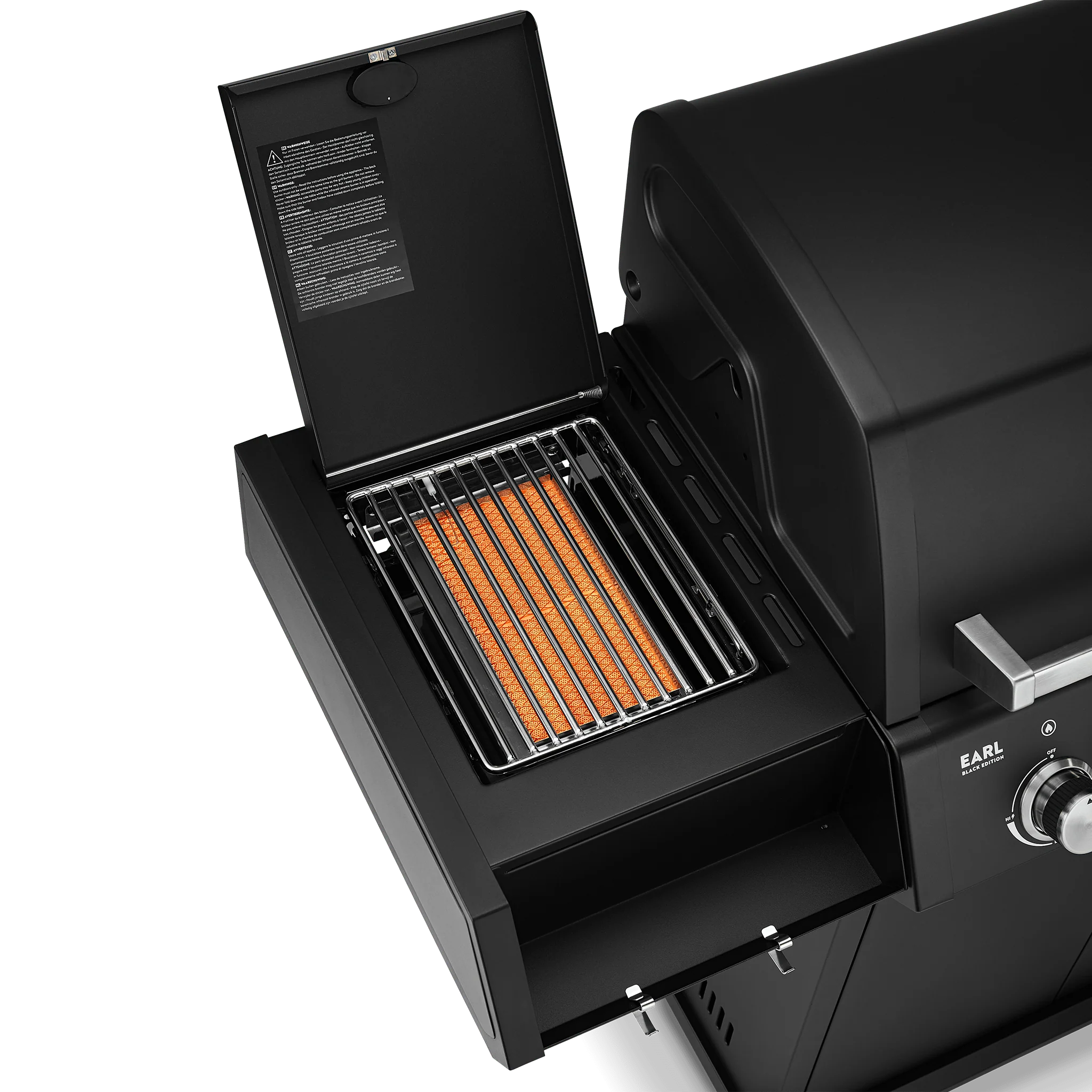 Burnhard EARL Premium-Gasgrill 3-Brenner Black Edition mit Gusseisenrost