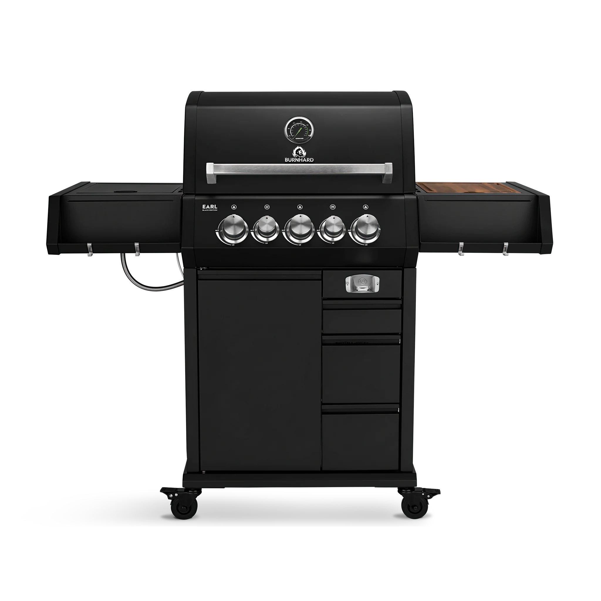 Burnhard EARL Premium-Gasgrill 3-Brenner Black Edition mit Edelstahlrost