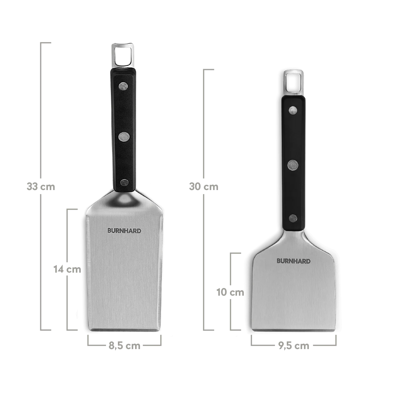 Burnhard Plancha Set mit 2tlg. Grillspachtel und Grillschaber Fred 41,5 x 40,0 cm