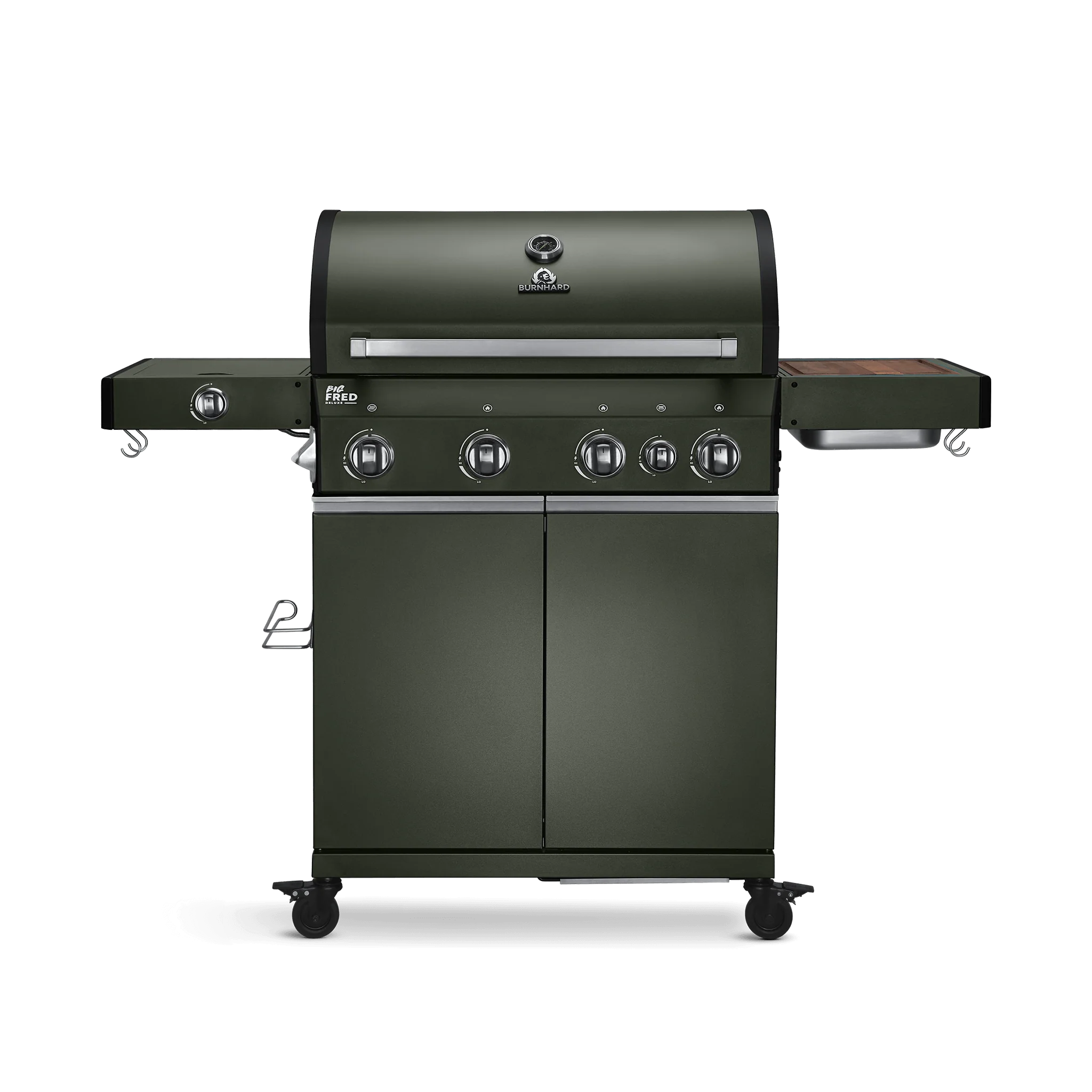 Burnhard Big FRED Deluxe Gasgrill 4-Brenner Green Edition mit Edelstahlrost (Series 3)