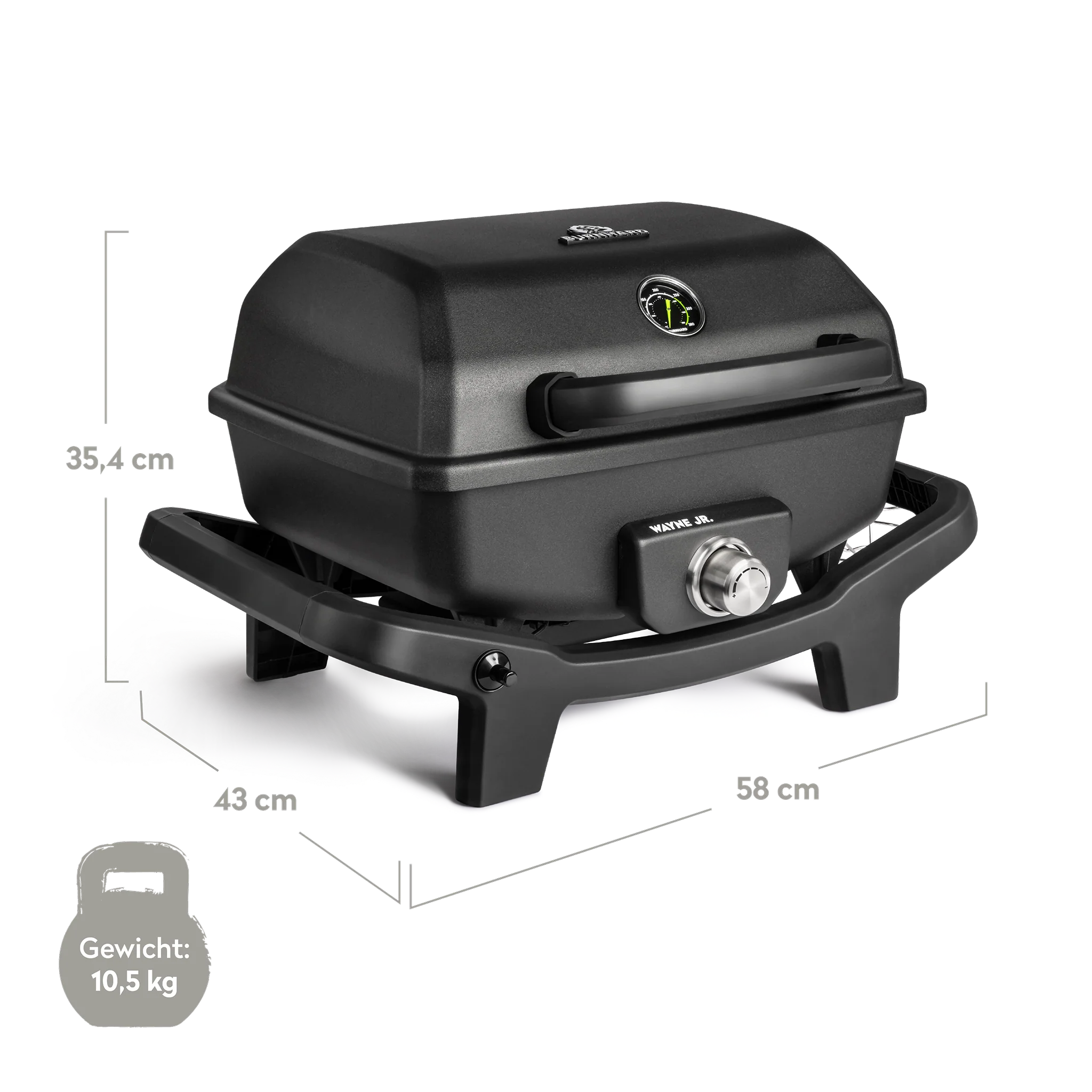 Burnhard WAYNE Jr. Balkongrill 1-Brenner inkl. Rollwagen