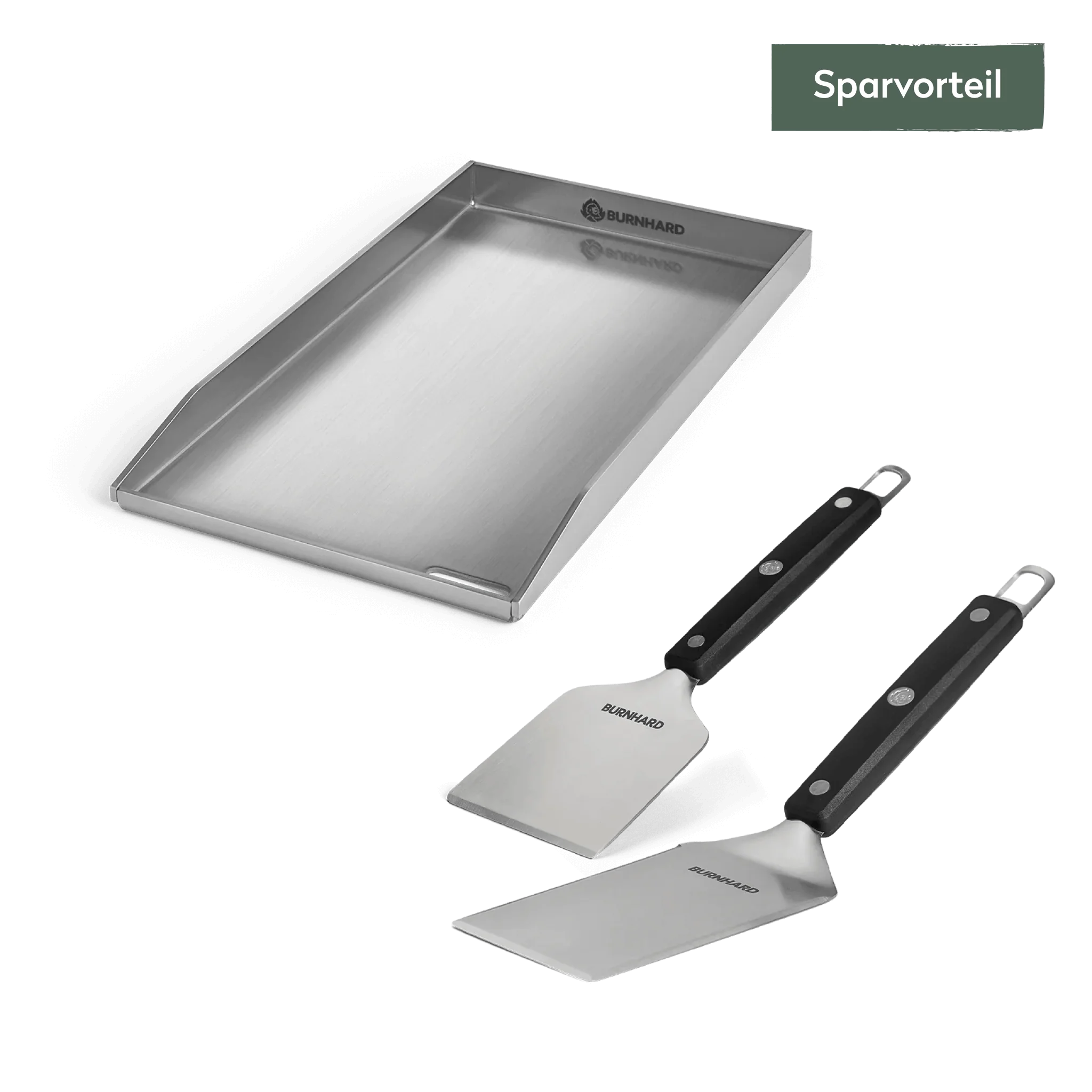 Burnhard Plancha Set mit 2tlg. Grillspachtel und Grillschaber Fred 41,5 x 23,5 cm