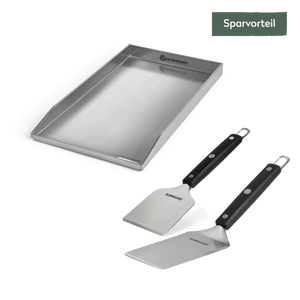 Burnhard Plancha Set mit 2tlg. Grillspachtel und Grillschaber Fred 41,5 x 23,5 cm