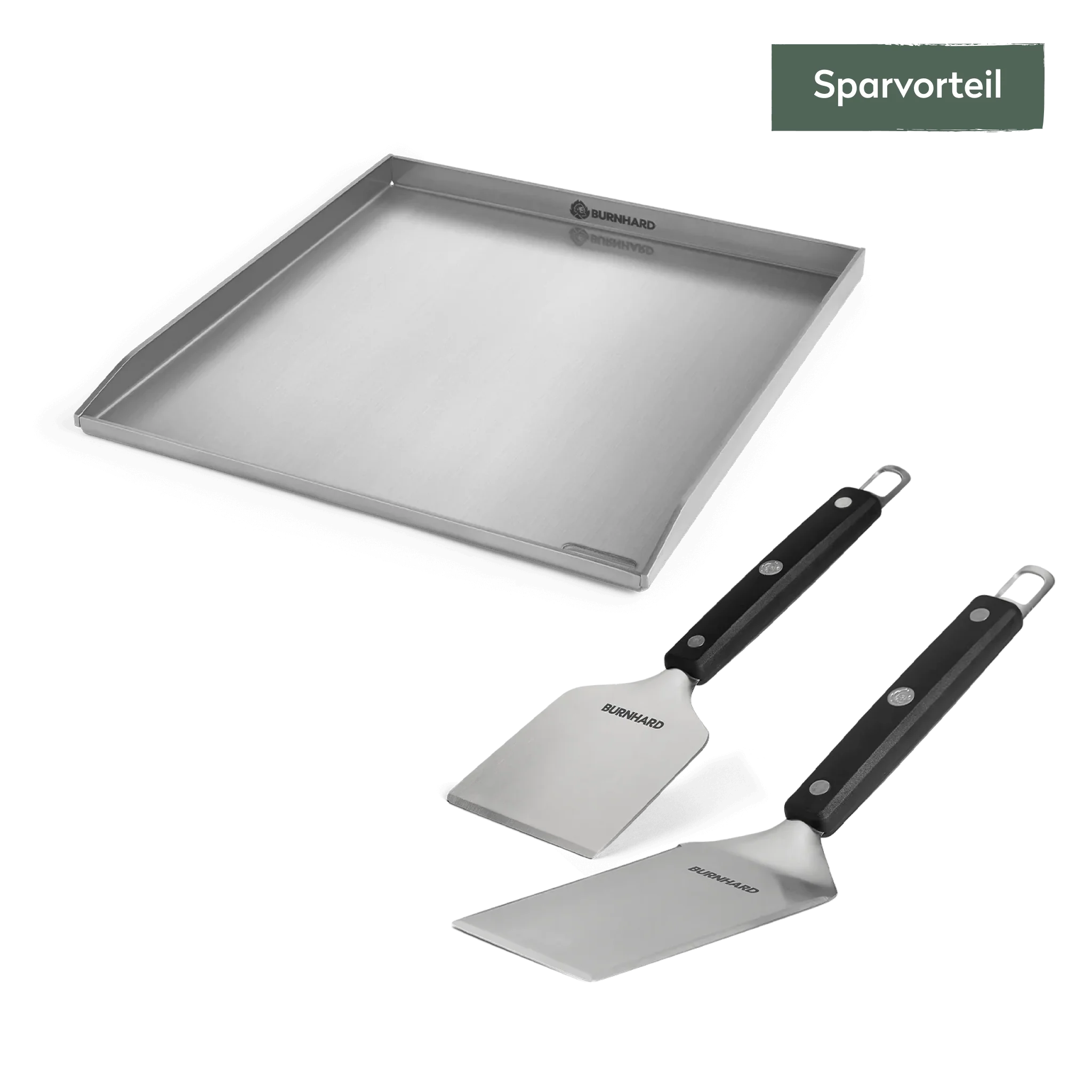 Burnhard Plancha Set mit 2tlg. Grillspachtel und Grillschaber Fred 41,5 x 40,0 cm