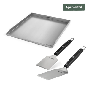 Burnhard Plancha Set mit 2tlg. Grillspachtel und Grillschaber Fred 41,5 x 40,0 cm