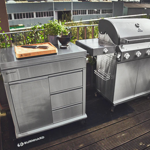Burnhard Edelstahl Grill Beistellwagen