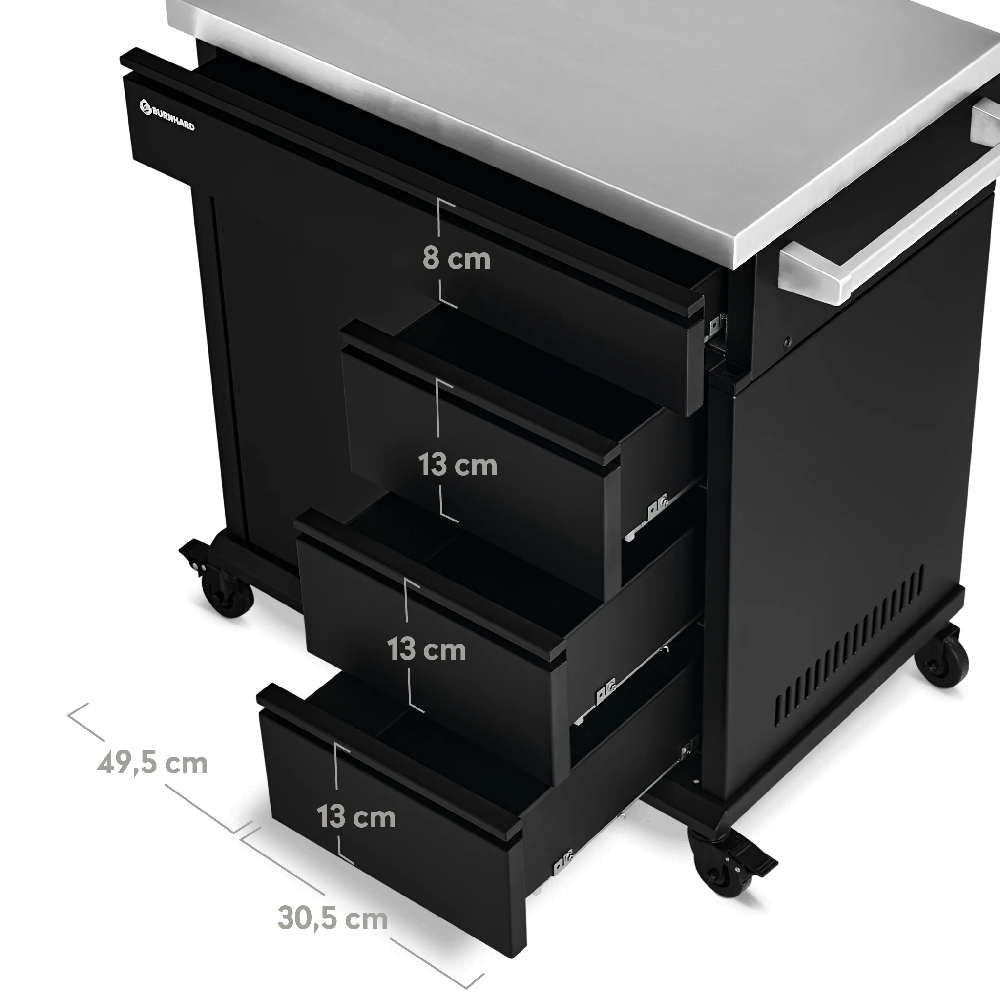Burnhard Grill Beistellwagen schwarz