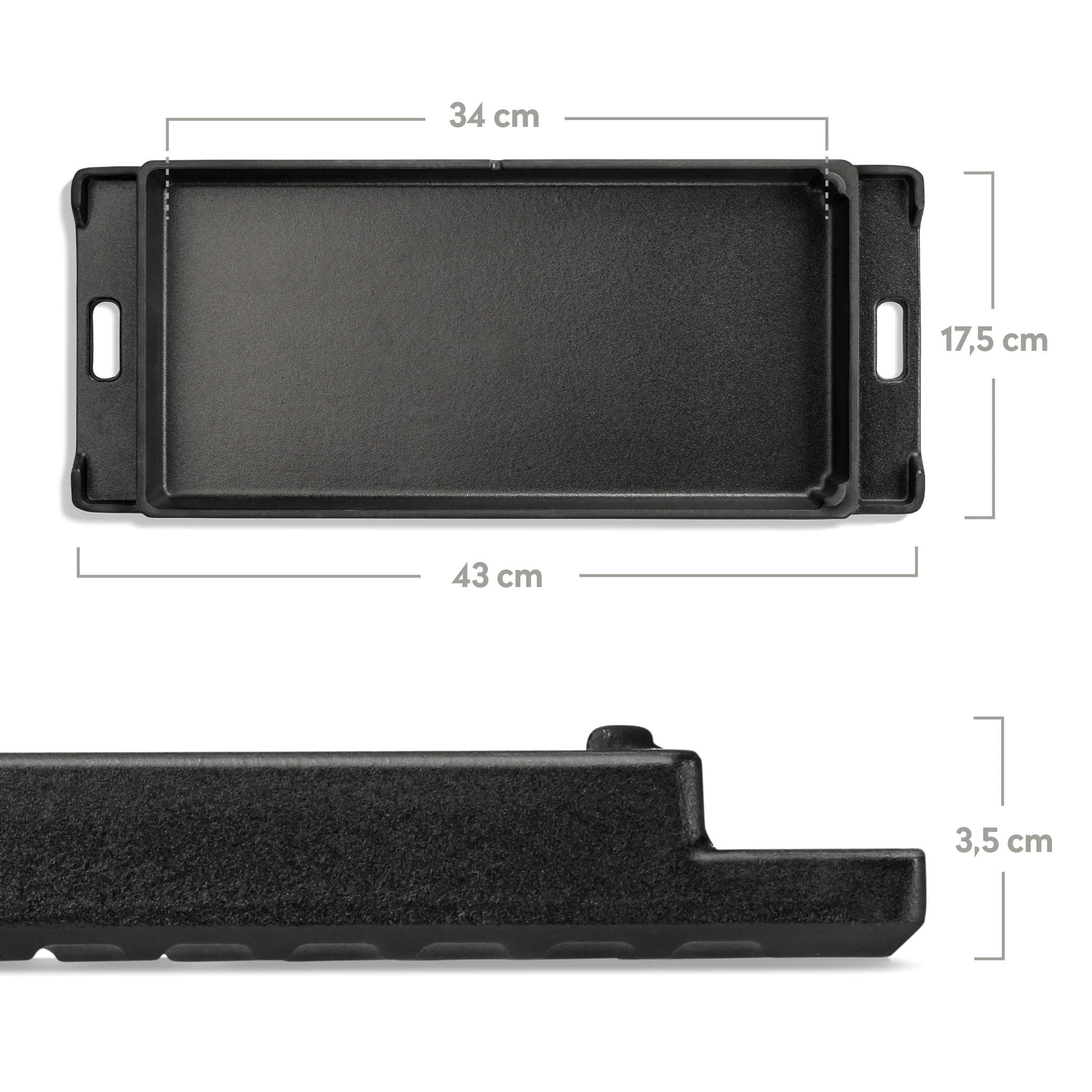 Burnhard GRANT Grillplatte Gusseisen 2-in-1