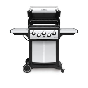 Broil King Signet 390 inkl. Drehspieß mit offenem Deckel Frontansicht