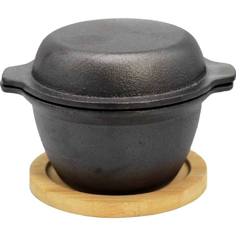 Produktbild ALL’GRILL DutchOven, Ø10x9cm mit Holzuntersetzer