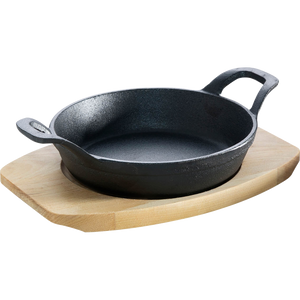 ALL’GRILL Gusseisenpfanne, mit Holzuntersetzer Ø18cm