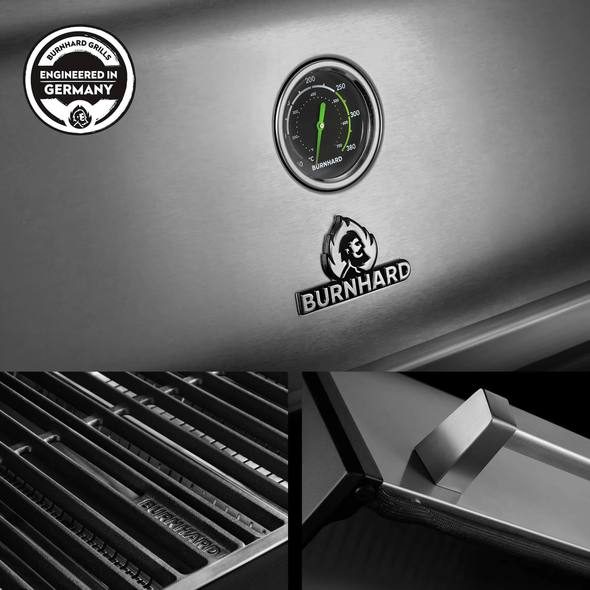 Burnhard Fat FRED Deluxe Gasgrill 6-Brenner Edelstahl mit Edelstahlrost Series 4
