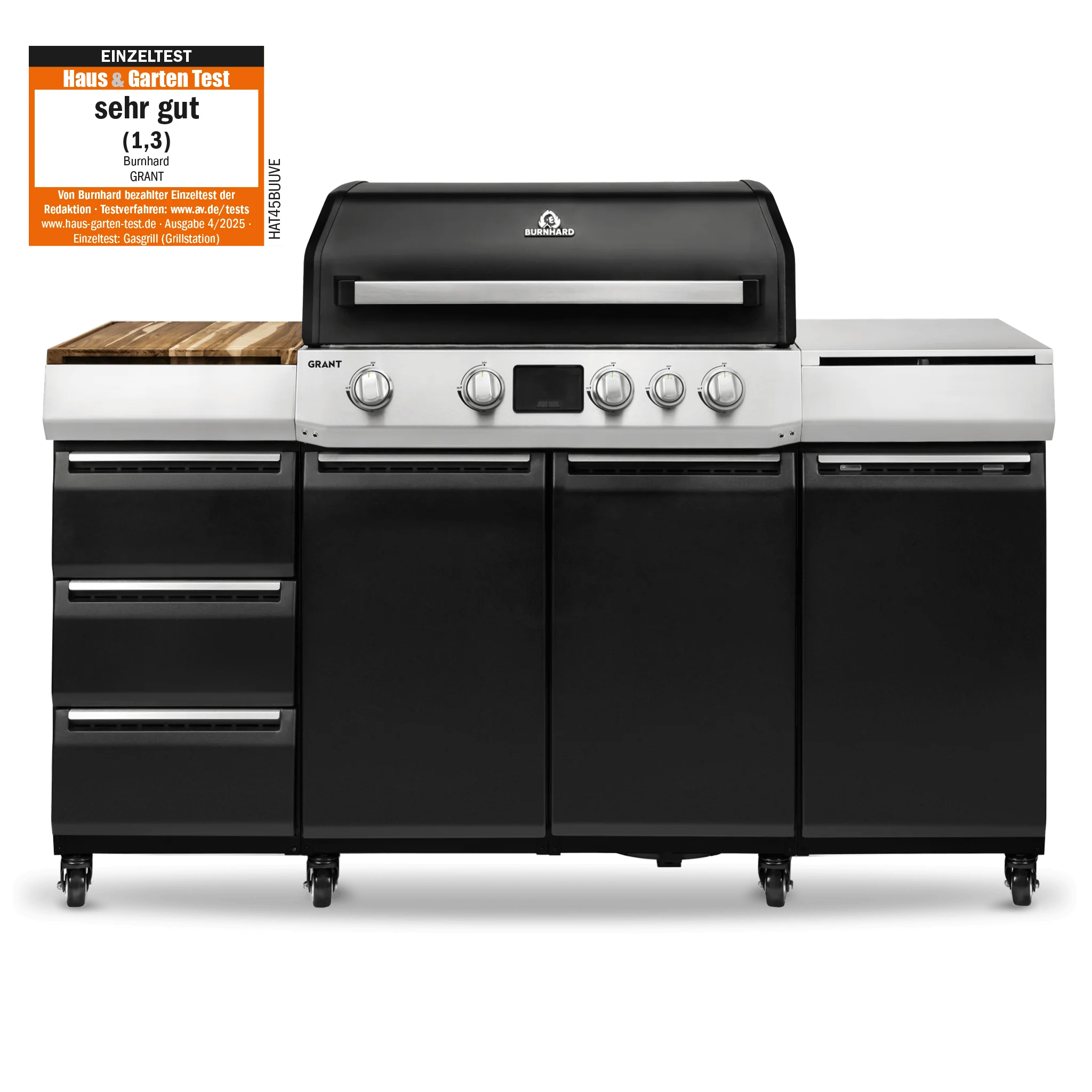 Burnhard GRANT Pro - Modularer Gasgrill 4-Brenner mit Türen und Edelstahlrost