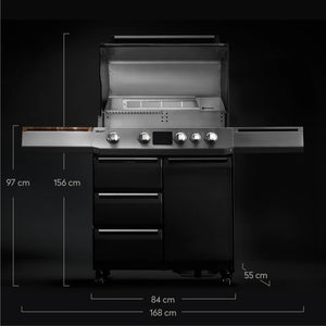 Burnhard GRANT Upgrade - Modularer Gasgrill 4-Brenner mit Türen und Edelstahlrost
