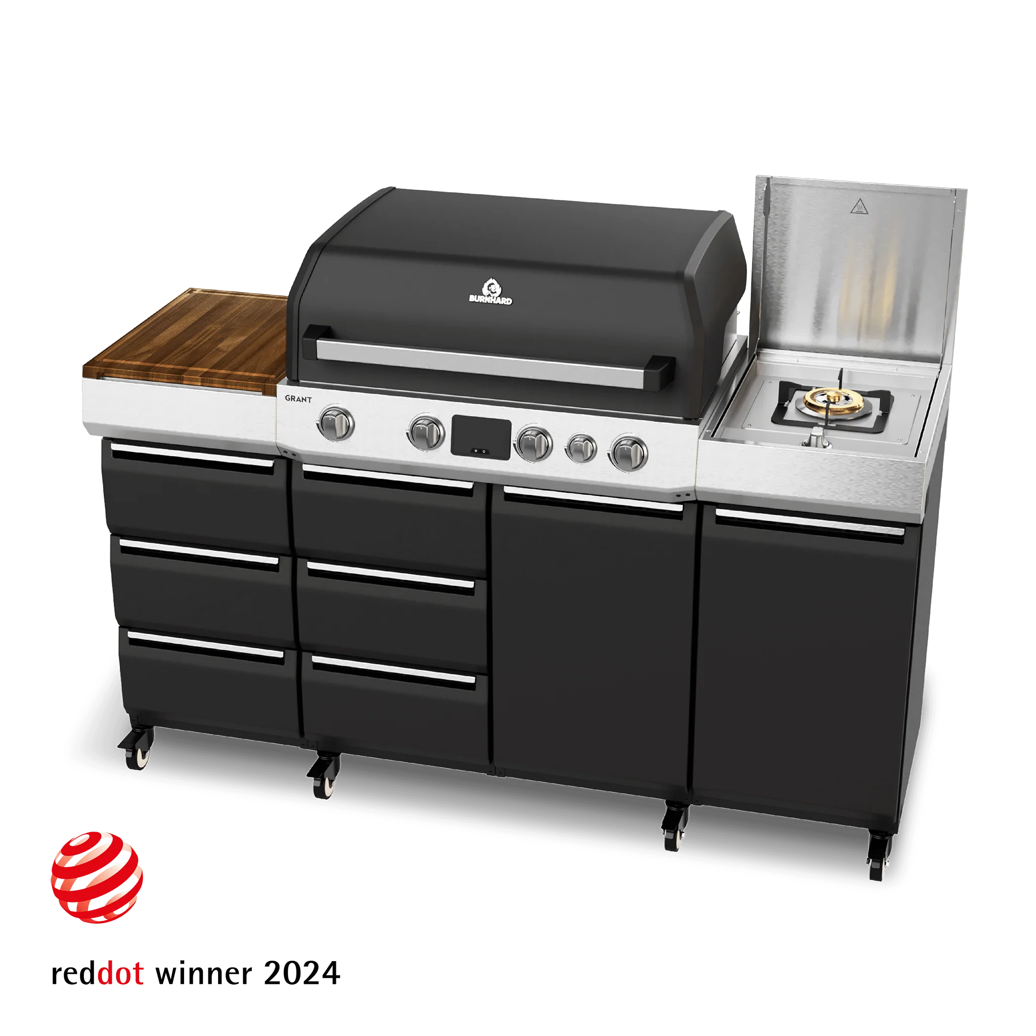 Burnhard GRANT Pro - Modularer Gasgrill 4-Brenner mit Türen und Edelstahlrost