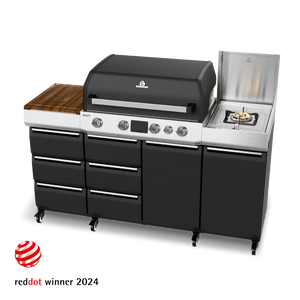 Burnhard GRANT Pro - Modularer Gasgrill 4-Brenner mit Schubladen und Edelstahlrost