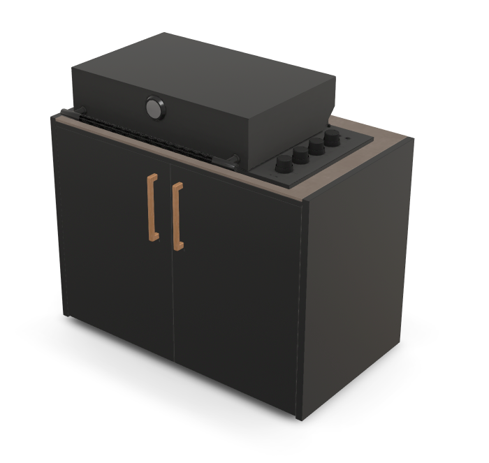 Brabura Box-Q 4 fuegos negro | Último modelo en acero inoxidable