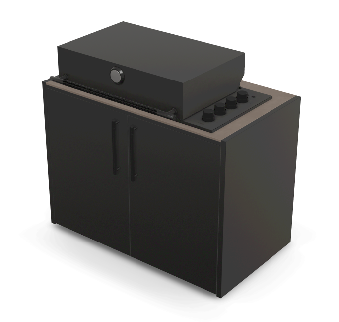 Brabura Box-Q 4 fuegos negro | Último modelo en acero inoxidable