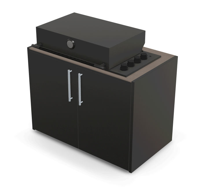 Brabura Box-Q 4 fuegos negro | Último modelo en acero inoxidable