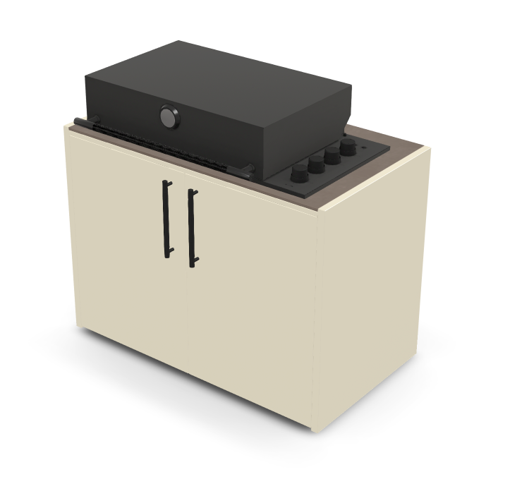 Brabura Box-Q 4 fuegos negro | Último modelo en acero inoxidable