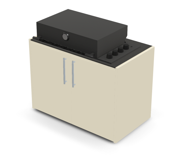 Brabura Box-Q 4 fuegos negro | Último modelo en acero inoxidable