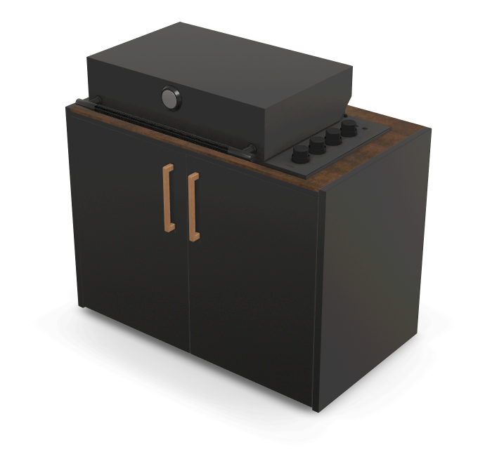Brabura Box-Q 4 fuegos negro | Último modelo en acero inoxidable