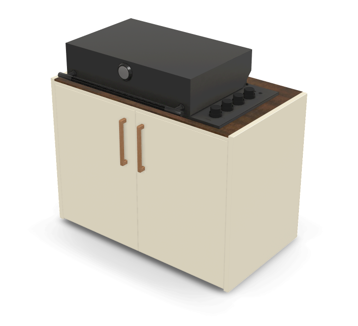 Brabura Box-Q 4 fuegos negro | Último modelo en acero inoxidable