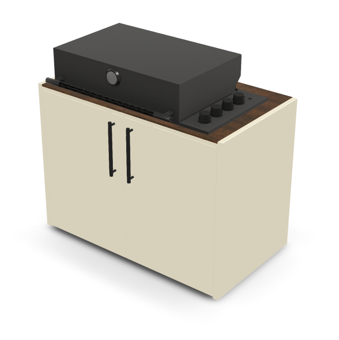 Brabura Box-Q 4 fuegos negro | Último modelo en acero inoxidable