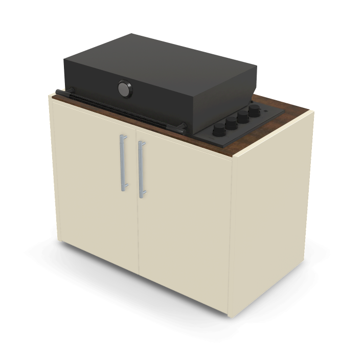 Brabura Box-Q 4 fuegos negro | Último modelo en acero inoxidable