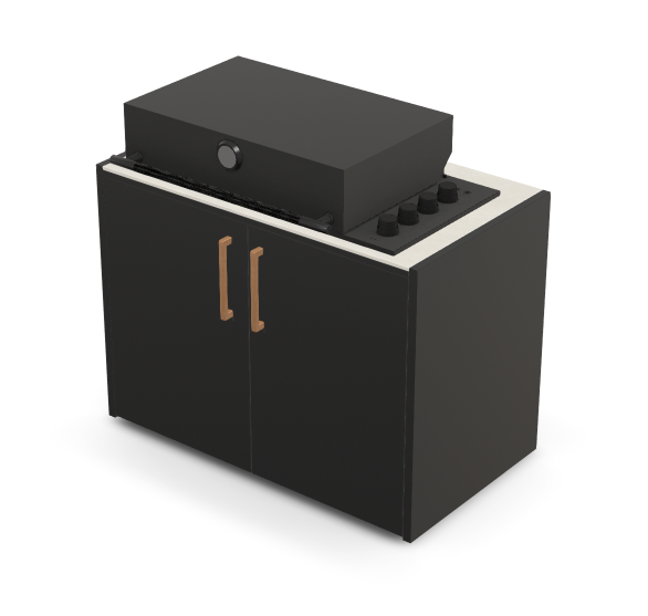 Brabura Box-Q 4 fuegos negro | Último modelo en acero inoxidable
