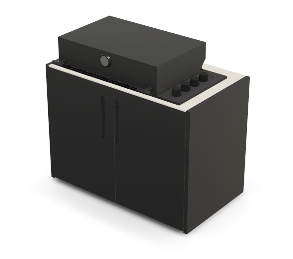 Brabura Box-Q 4 fuegos negro | Último modelo en acero inoxidable