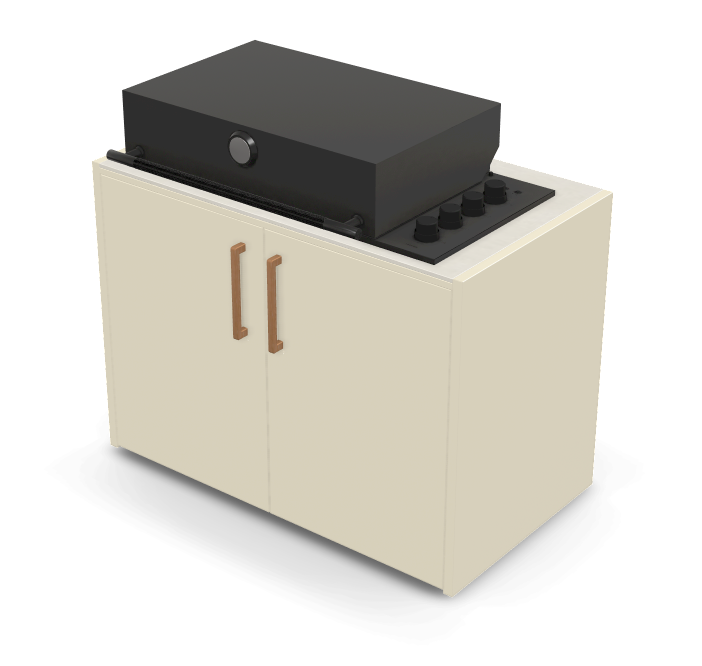 Brabura Box-Q 4 fuegos negro | Último modelo en acero inoxidable