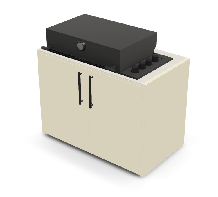 Brabura Box-Q 4 fuegos negro | Último modelo en acero inoxidable