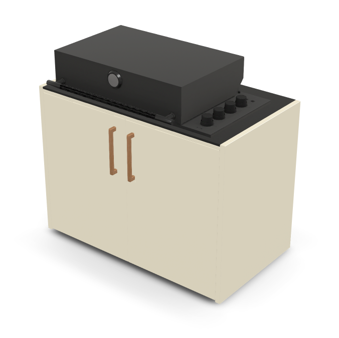 Brabura Box-Q 4 fuegos negro | Último modelo en acero inoxidable