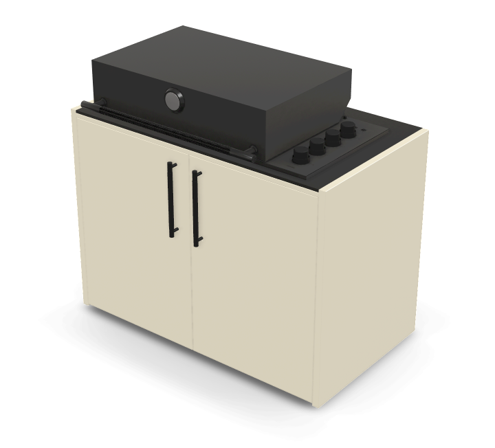 Brabura Box-Q 4 fuegos negro | Último modelo en acero inoxidable